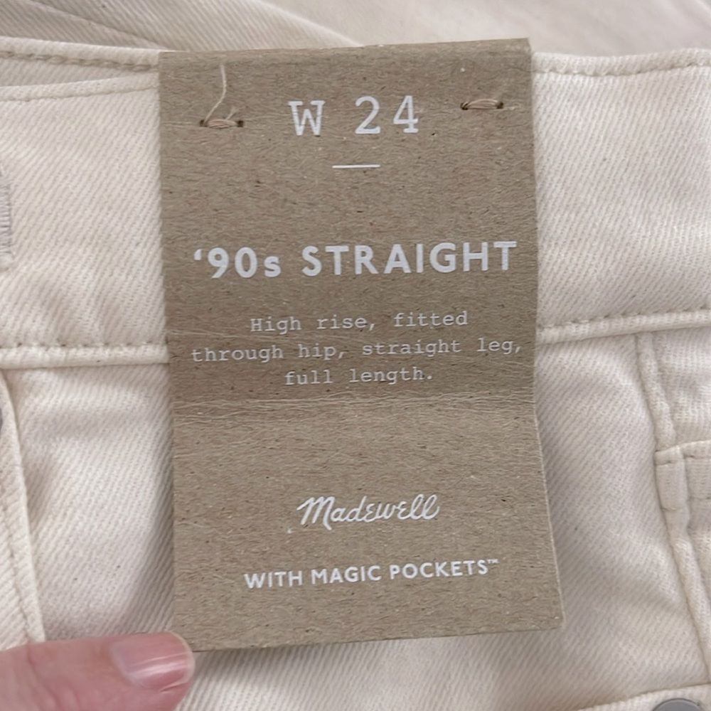 Madewell NWT 90s Straight Jeans Size 24 High Rise in Vintage Canvas - Picture 8 of 10